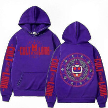 (S, Purple) Anime-Inspired Cult Of The Lamb Hoodie for Men and Women - Perfect for Fans of Animated Games and Unique Style