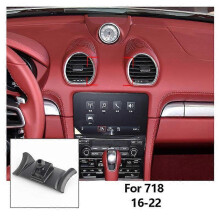 (16-22 For 718) Mobile Phone Holder Base In Car 360 Rotation Cell Phone Stand Fixing Buckle Clip For Porsche Palamela Cayenne Macan 718