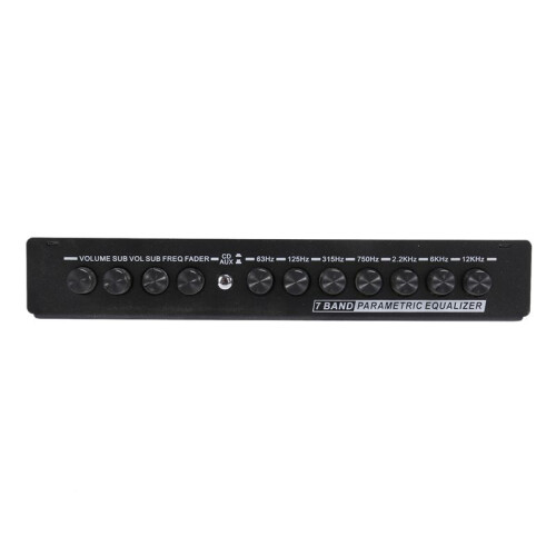 2X 7-Band Car Audio Equalizer, Adjustable 7 Bands EQ Amplifier Graphic Equalizer with CD/AUX Input Select ,Black 1