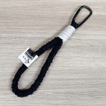 (Black + Gray) Simple mobile phone lanyard, colorful plush braided keychain lanyard, mobile phone strap, water bottle strap pendant