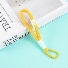 (Yellow + Orchid) Simple mobile phone lanyard, colorful plush braided keychain lanyard, mobile phone strap, water bottle strap pendant