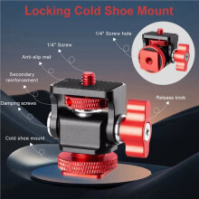 2X Monitor Mount Tripod Aluminum Alloy with Cold Shoe 1/4Inch Screw for Cameras Monitors LED Flashlights