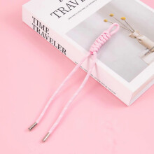 (light pink) Versatile Korean style handmade woven bag charm, Miu-style fashionable mobile phone lanyard, car keychain charm