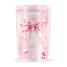 (Two banners) New product: Bow-themed party birthday banner spiral pendant, honeycomb ornament, gift bag.