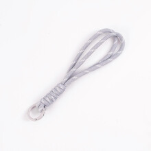 (Silver-gray stripes) Color-blocked phone lanyard, braided lanyard, phone case keychain lanyard, nylon braided rope, plush toy bag lanyard
