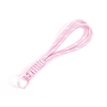(Light pink stripes) Color-blocked phone lanyard, braided lanyard, phone case keychain lanyard, nylon braided rope, plush toy bag lanyard