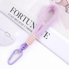 (Light purple + pink) Colorful plush phone strap, doll keychain, bag charm, phone case charm