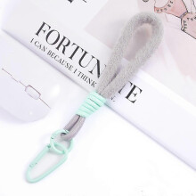 (Gray + Orchid) Colorful plush phone strap, doll keychain, bag charm, phone case charm