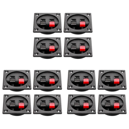 12PCS Speaker Box Terminal Cup, Spring Square Subwoofer Box Terminal Binding Post Connector for DIY Home Car Speaker