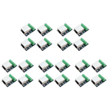 20PCS RJ45 Ethernet Female Socket Connector Breakout Board,2.54mm Connector Board Shielded Network Adapter Terminal