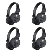 4X Portable Wireless FM Radio Headphones , Rechargeable FM Radio Headset Receiver for Meeting, Daily Works, Hiking