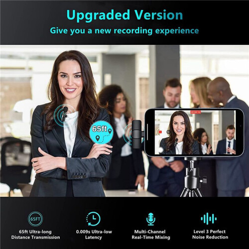 4X Wireless Lavalier Microphone for USB-C, Plug and  Noise Reduction Auto Sync Lapel Mic Live Stream,Vloggers 1