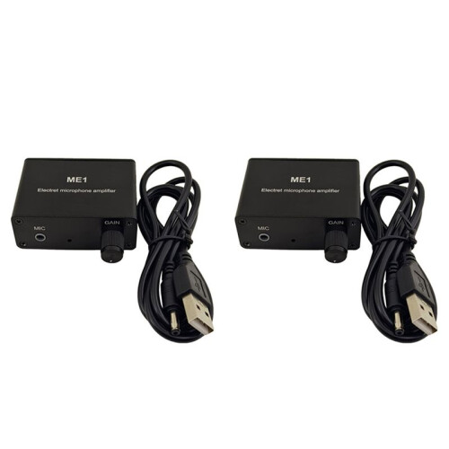 2pcs 3.5mm ME1 Condenser Microphone Headphone Amplifier Audio Preamplifier Mixing Board