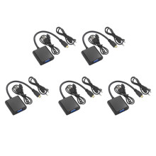 5X Micro- to VGA Adapter Cable 1080P Video Converter with Audio Jack USB Power Cable for Camera Raspberry Pi 4