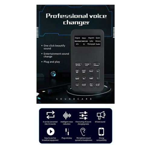 2X S9 Voice Changer 12 Voice Changing Modulator with Adjustable Voice Functions Phone Computer Sound Card Mic Tool 2