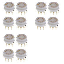 12 Piezas de Zócalo de Tubo de Vacío de PCB de Cerámica de 9 Pines Dorado para 12AX7, 12AT7, 12AU7, ECC83, ECC82, E88CC, 6922, 6p1