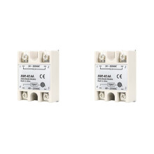 2X SSR-40AA Przekaźnik Półprzewodnikowy 40 A, Moduł Jednofazowy, Wejście 80-250 V AC, Wyjście 24-380 V AC do Regulacji Temperatury PID