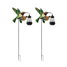 2 Pcs Color Changing Solar Lanterns Outdoor Garden Yard Lights Decor