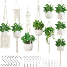 6 X Macrame Plant Hanger Indoor Hanging Planter Basket Rope Pot Holder NEW