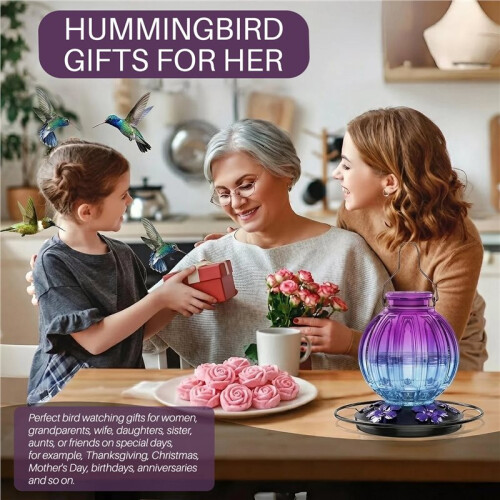 Glass  Feeder for Outdoors Hanging Bird Water Feeder with Perch 2