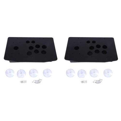2X DIY Arcade Joystick Replacement Acrylic Panel Case Handle Arcade Game Kit Sturdy Construction Easy to Install Black
