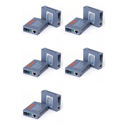 5 Paar HTB-3100 Glasfaser-Transceiver Einzelfaser-Konverter 25  SC 10/100M Singlemode-Einzelfaser-Transceiver EU-Stecker