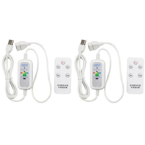 2 Set 1.5M Remote USB Extension Cable for 5V USB Fan LED Light with 2-12 Hour Timing Function  OFF
