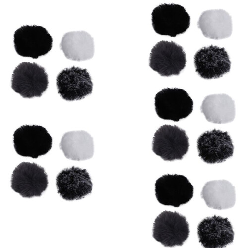 5X Lavalier Microphone Furry Windscreen Fur Windshield Wind Muff Soft for    Lapel Lavalier Mic 5mm
