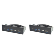 2pcs 5.25 Inch Usb3.1 Gen2 Front Panel Usb Hub 2 Usb3.0+2 Usb2.0+1 Port Type-C with Type-E Connector