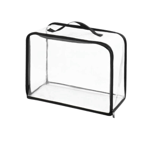 (A) Clear Large Capacity Storage Bag, See-Through Organizer Bag, 3D Foldable Storage Pouch for Clothes & Accessories
