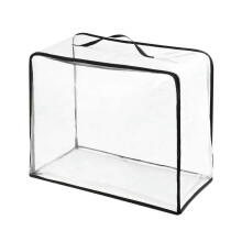 (E) Clear Large Capacity Storage Bag, See-Through Organizer Bag, 3D Foldable Storage Pouch for Clothes & Accessories