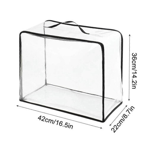 (E) Clear Large Capacity Storage Bag, See-Through Organizer Bag, 3D Foldable Storage Pouch for Clothes & Accessories 1