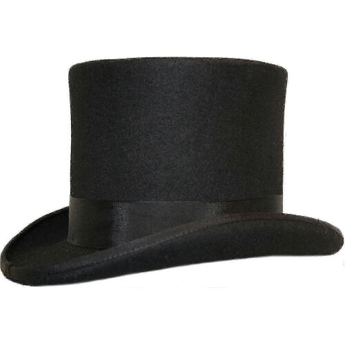 (XL, Dark Grey) Hand Made Wool Top Hat Satin Lined Small To Xxl