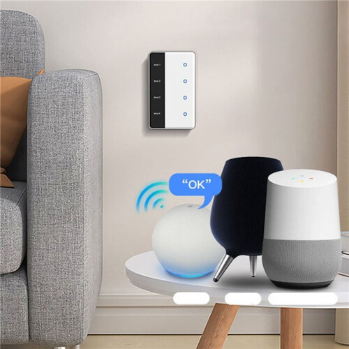 2X TUYA Zigbee DIY Name  4 Gang  Touchscreen  US Type Work with Tuya Alexa  Home Voice Control 2