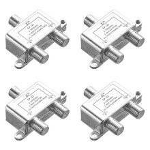 4X Digitaler 2-Wege-Koaxialkabel-Splitter 5-2400 MHz, RG6-Kompatibel, Funktioniert mit Analogen/Digitalen TV-Verbindungen und Internet