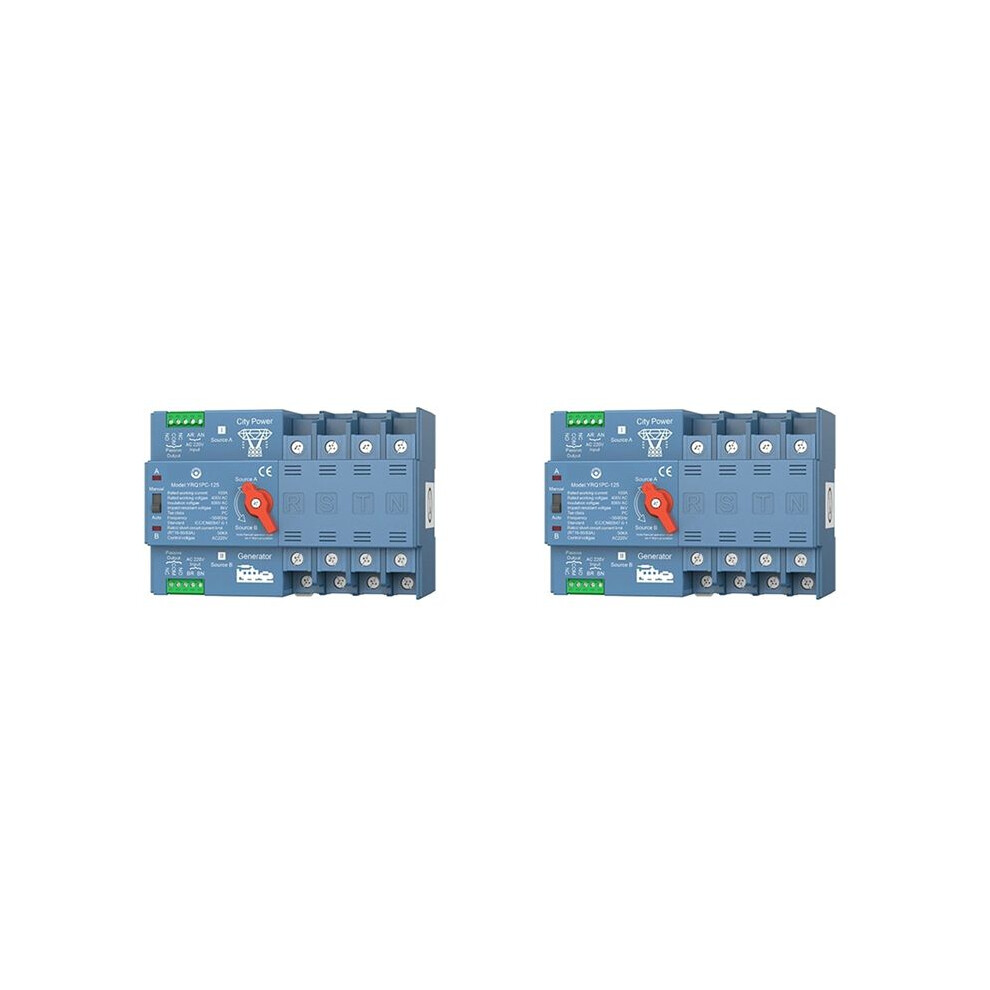 2X Ats Dual Power Automatic Transfer For Generator Or Pv To City Power Changeover Generator 125A 4P 6033420974259