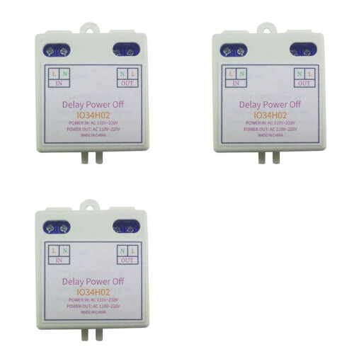 3X AC120V 220V  Delay Relay Power  Delay OFF  1-480Min Adjustable Delay Power OFF Home Automation Controller
