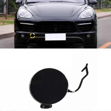 (Black Front Right Side) Front Rear Bumper Tow Hook Hole Cover Cap For Porsche Cayenne 2011-2014 Plasti