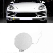 (Silver Front Right Side) Front Rear Bumper Tow Hook Hole Cover Cap For Porsche Cayenne 2011-2014 Plasti
