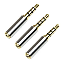 3X Golden 3.5mm Maennlich Bis 2,5mm Weiblich Stecker Stereo Audio Kopfhoerer Buchse Adapter Konverter