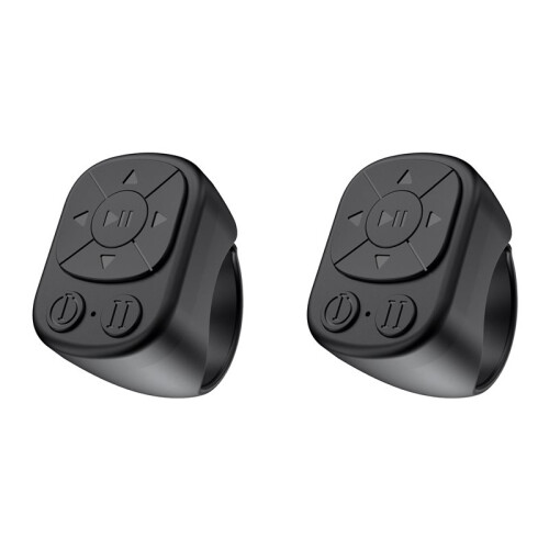 2X Scrolling Ring Remote Control for TikTok, Page Turner for Smartphone,Camera Shutter Short Video Black