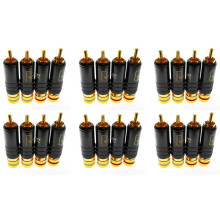24x WBT-0144 Vergoldet für RCA Stecker für RCA Plug-in-Typ AV-Audio- und Video-Stecker Video-Stecker