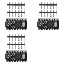 3X Atmega32U4 Type-C Usb Pro Micro-for Atmega32U4 3.3V/16Mhz Module with 2 Row Pin Header for Leonardo