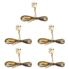 5X H-169 3.5mm MP3 MP4 Wiring Subwoofer Braided Cord, Universal Music Headphones with Wheat Wire Control(Golden)