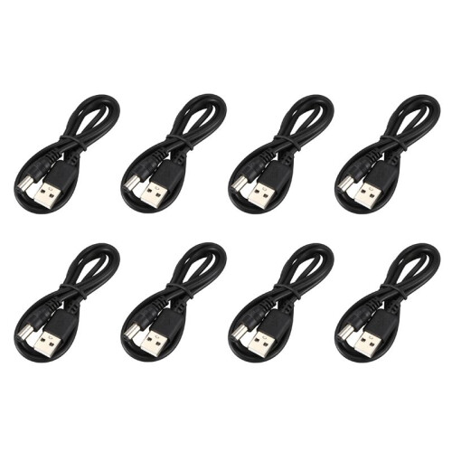 8X USB Cable 5.5mm / 2.1mm 5V   Jack Power Cable (Black, 102CM)