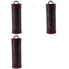 3X Cylinder Vintage Retro Wooden Vintage Wine Bottle Storage Gift Box Case Holder
