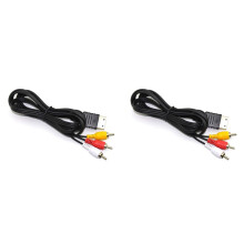 2pcs 1.8M Composite DC128AV Cable AV Audio Video TV Adapter Cable for Dreamcast, RCA Connection Cord