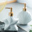Ceramic Soap Dispenser,Liquid Soap Bottle,Lotion Hand-Sanitizer Bottles,Nordic Style Press Lotion Bottle,420ML,Shell 3
