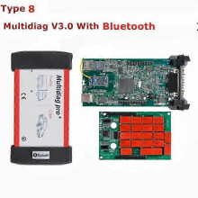(V3.0 BT Multidiag) Aermotor Multidiag PRO BT NEC Relay V2021.11 OBD2 Scanner TCS Pro VCI Real 9241 V3.0/V9.0 PCB 8 Cables Car Truck Diagnostic Tool