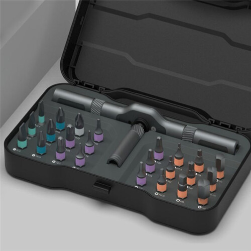 Magnetic Ratchet Screwdriver Set 24PCS, Precision Bits, Non-Slip Handle, Repair Tool Kit for Electronics Car 1